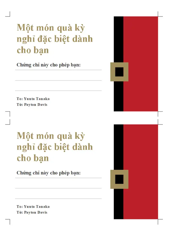 Phiếu quà tặng ngày lễ modern-simple