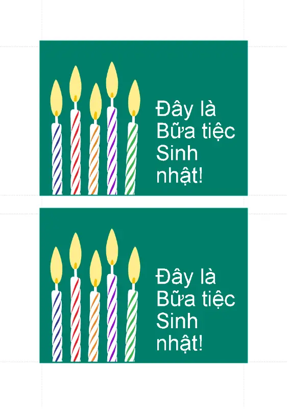 Bưu thiếp mời sinh nhật (2 lời mời trên mỗi trang) green modern-simple