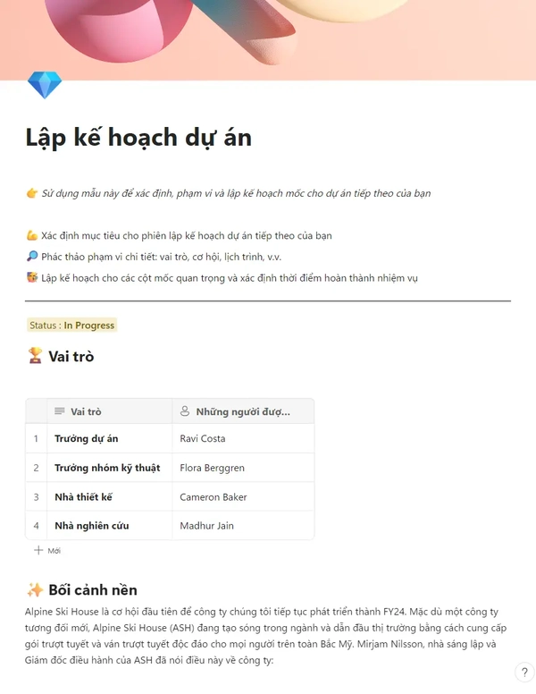 Lập kế hoạch dự án