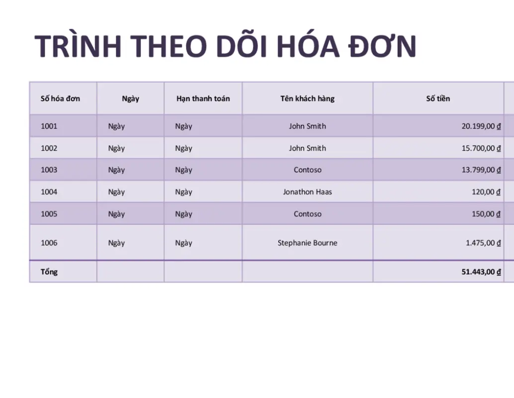 Trình theo dõi hóa đơn purple modern simple