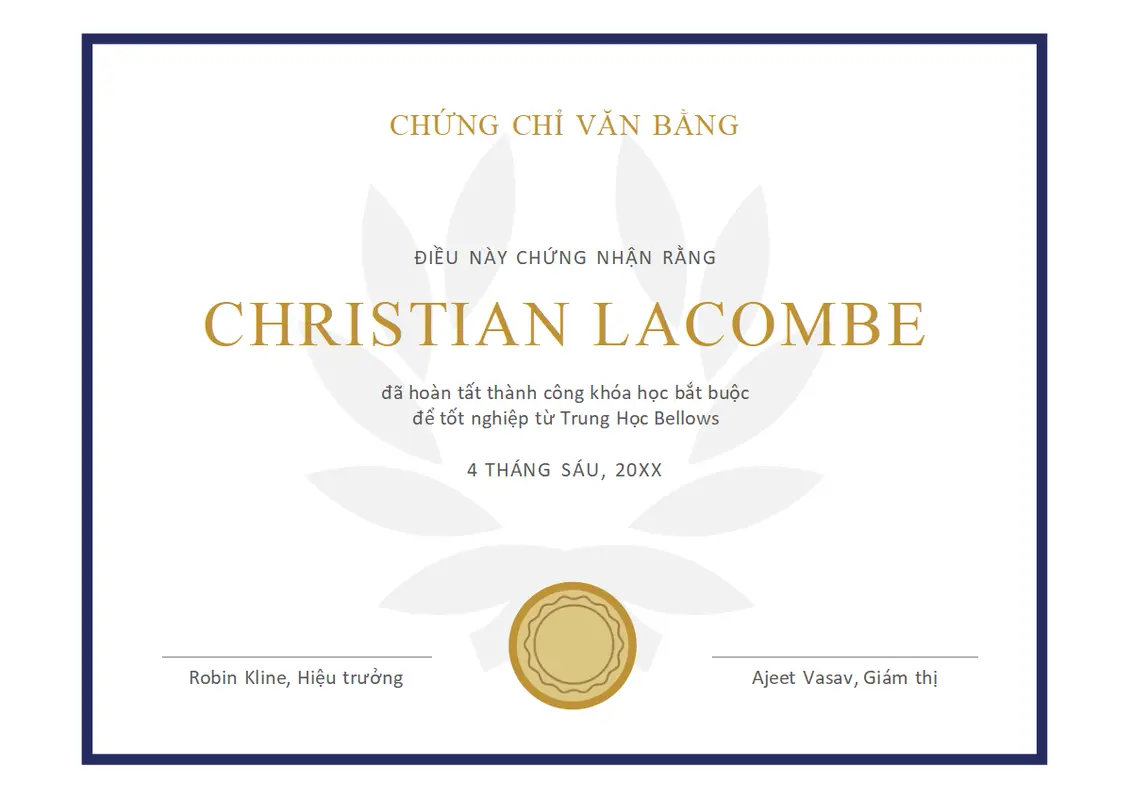 Chứng nhận văn bằng modern simple