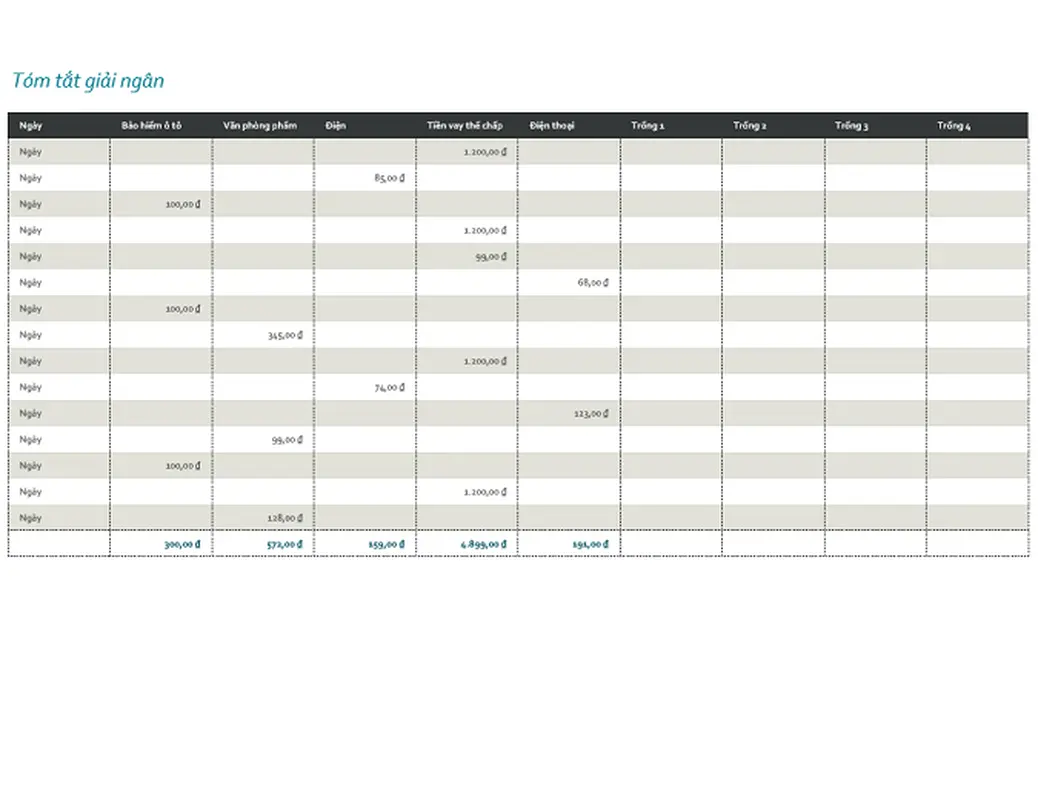 Nhật ký giải ngân