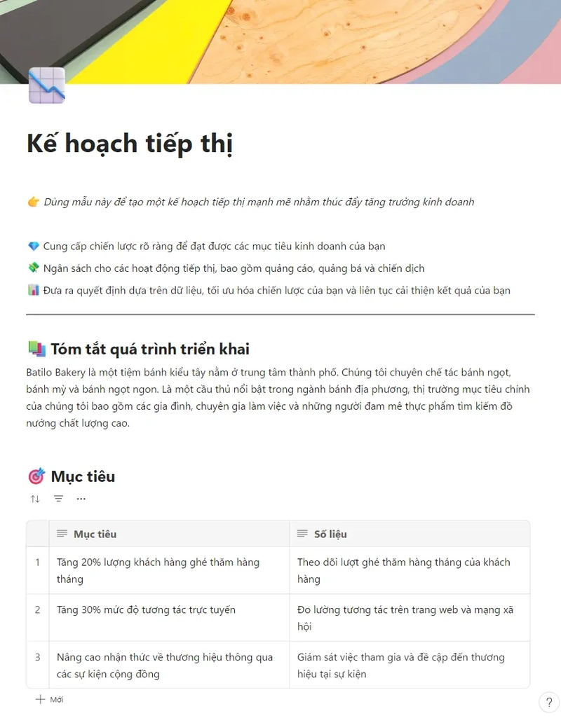 Kế hoạch tiếp thị