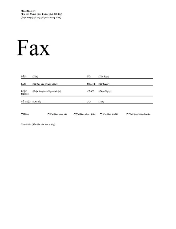 Tờ thông tin bản fax
