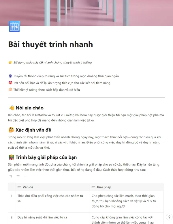 Bài thuyết trình nhanh