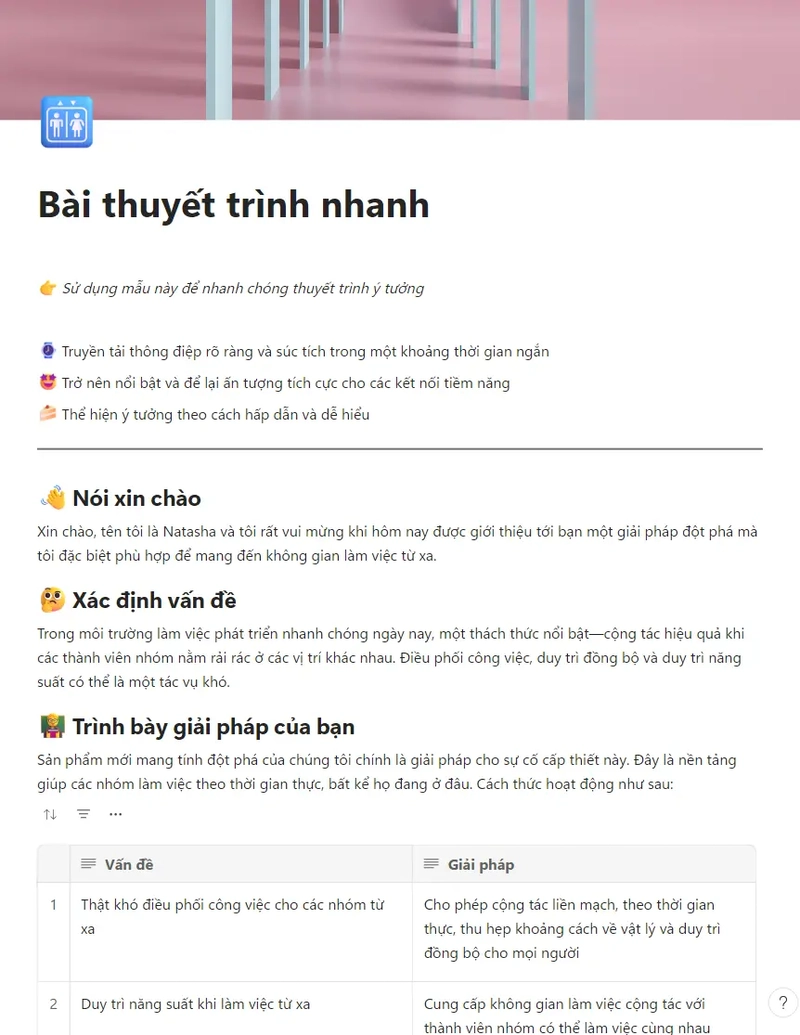 Bài thuyết trình nhanh