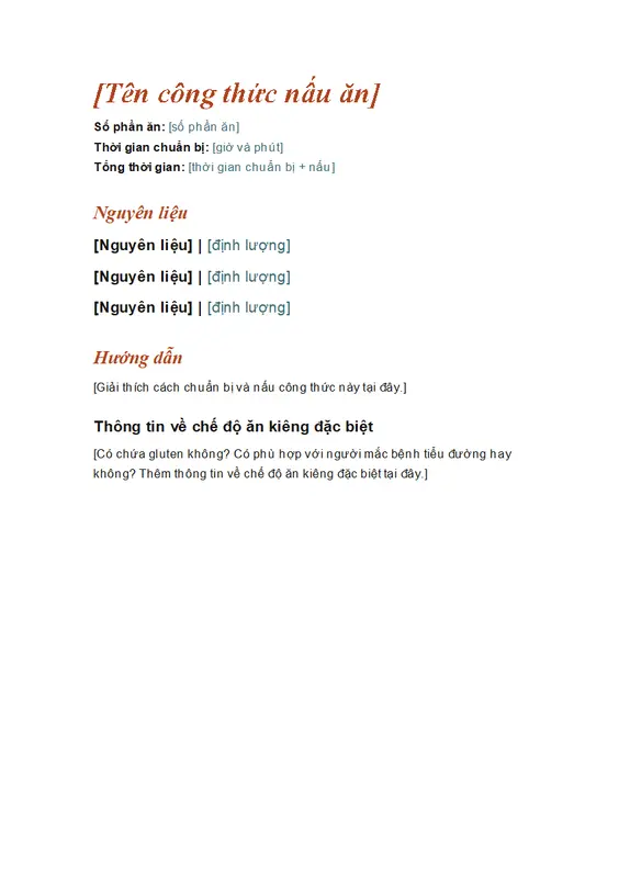Công thức nấu ăn