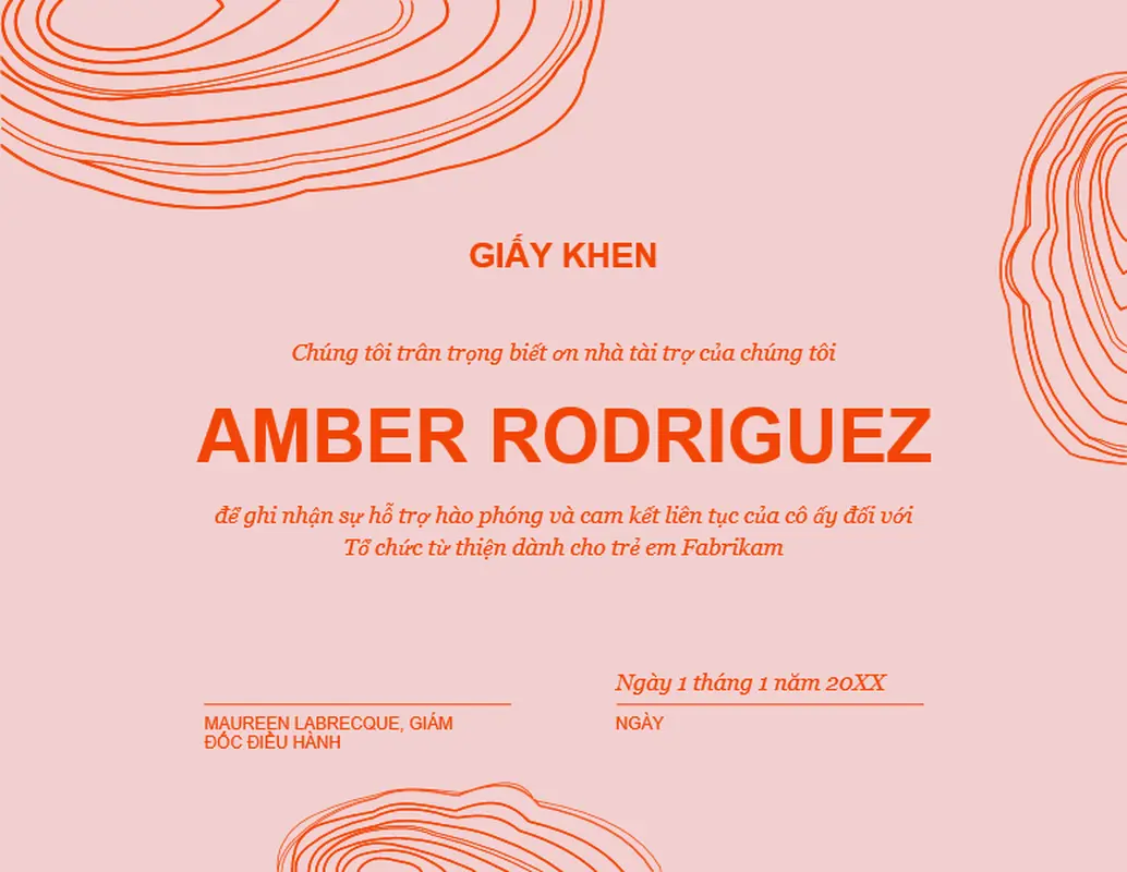 Giấy chứng nhận đánh giá cao phác thảo xoắn ốc  organic-simple