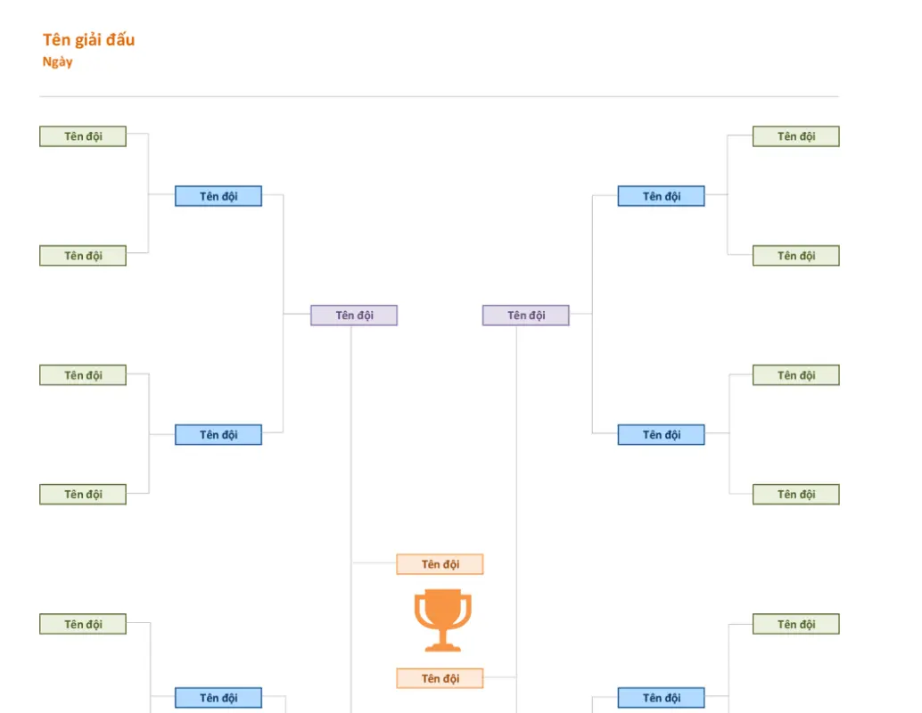 Vòng bảng giải đấu 16 đội orange modern simple