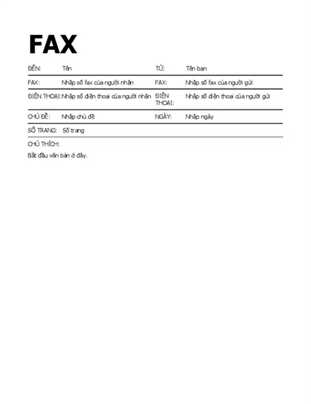 Bìa fax in đậm