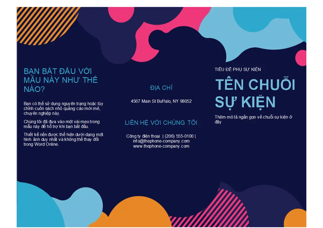 Sách nhỏ quảng cáo sự kiện với các hình sinh động  modern-color-block