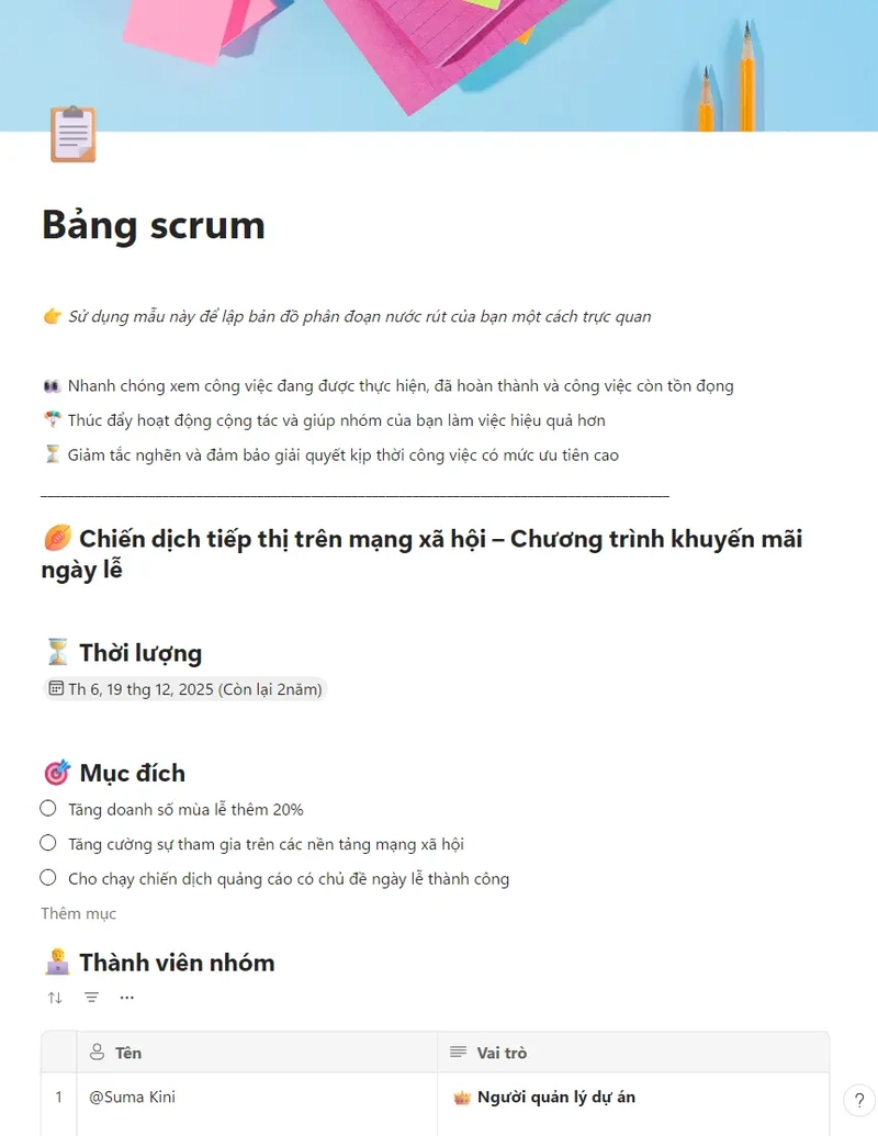 Bảng scrum