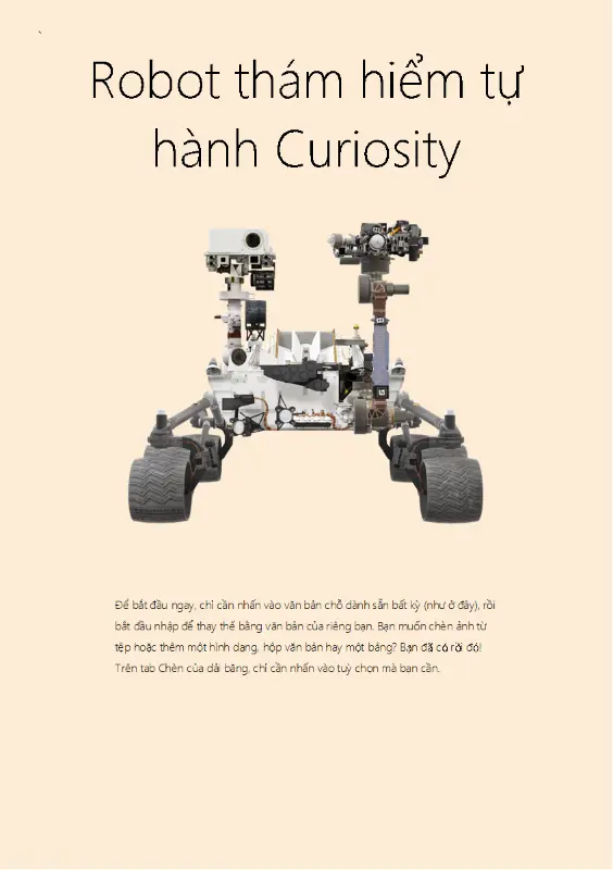 Báo cáo khoa học Word 3D (Mô hình Robot thám hiểm tự hành trên Sao Hỏa) yellow modern simple