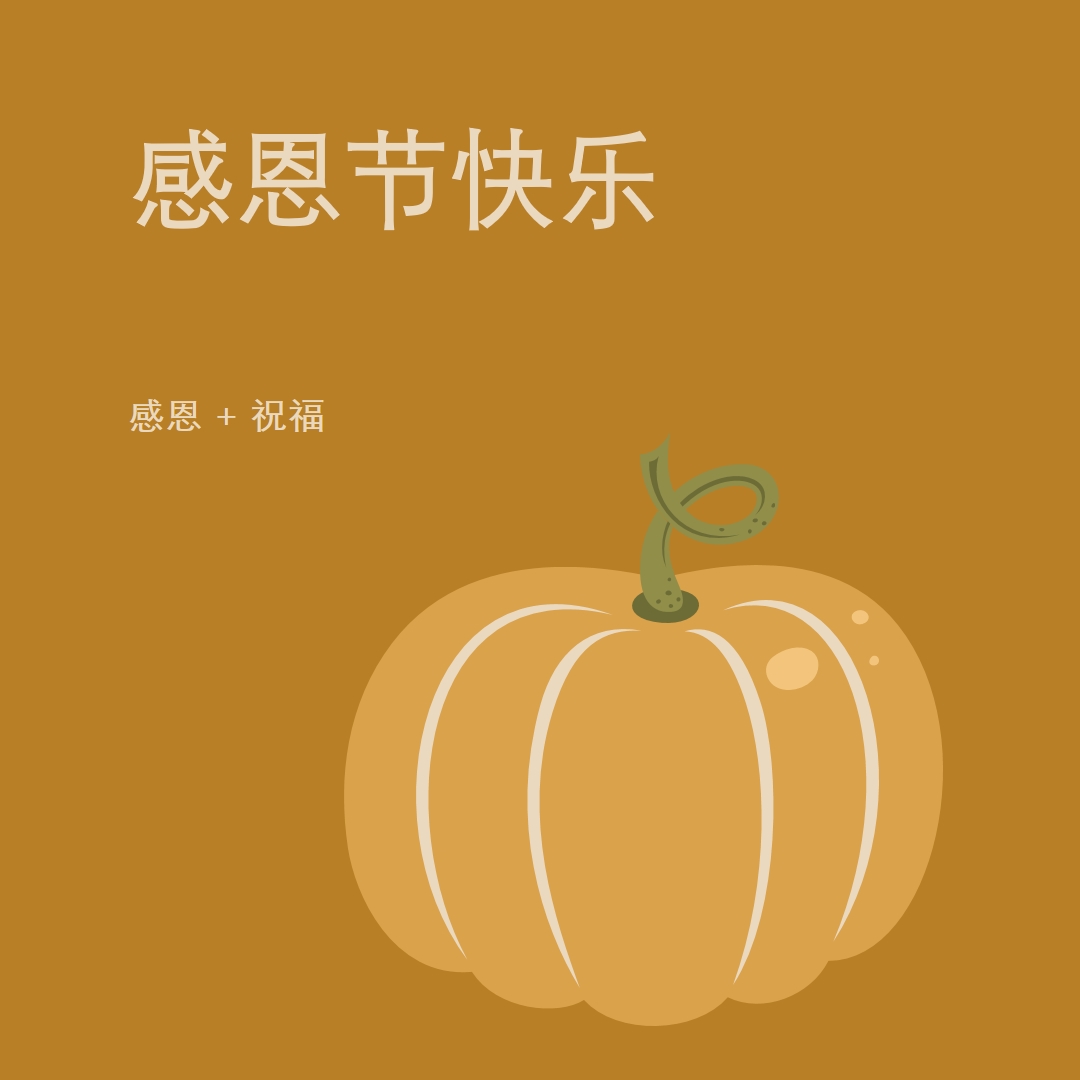 感激和祝福 brown whimsical-line