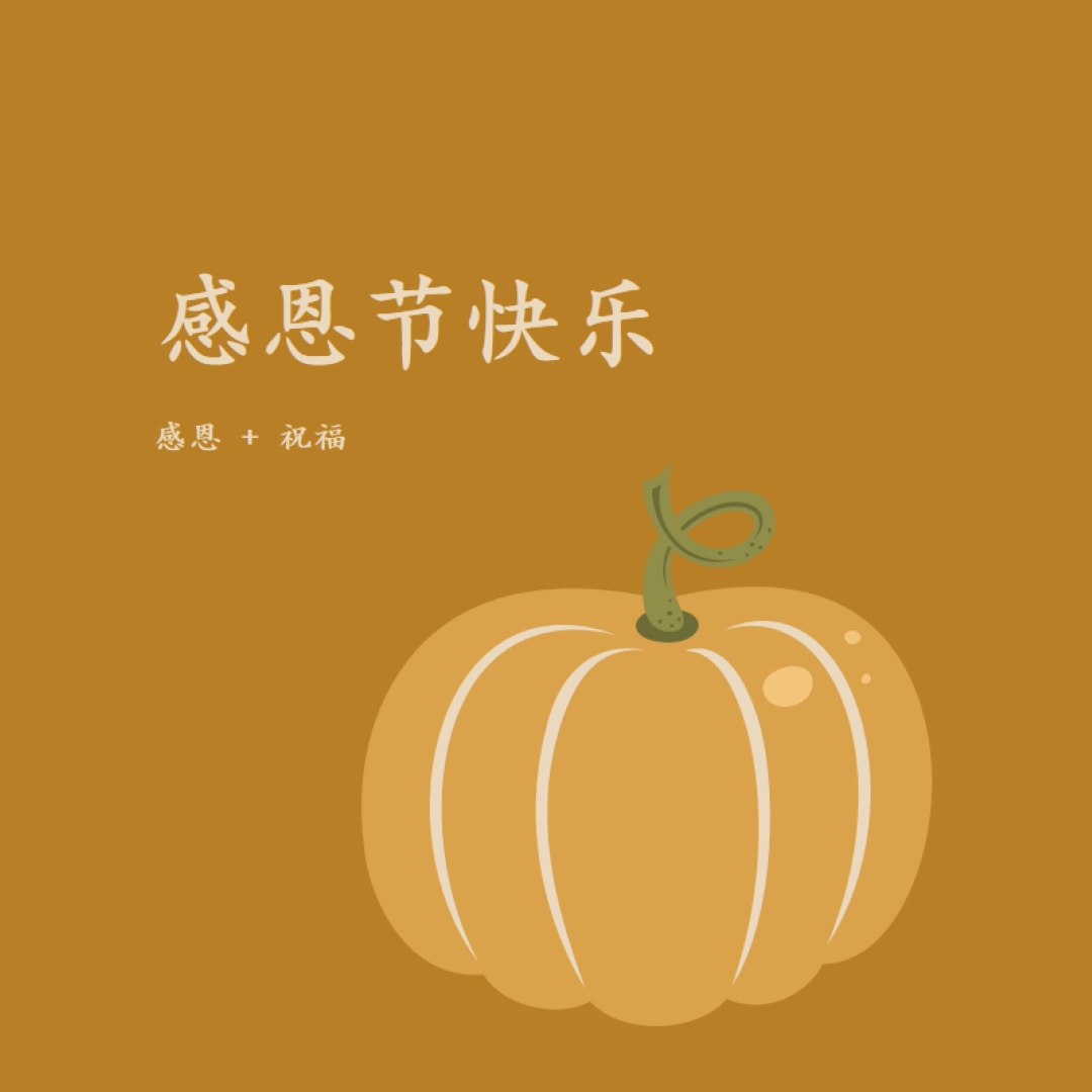 感激和祝福 brown whimsical-line