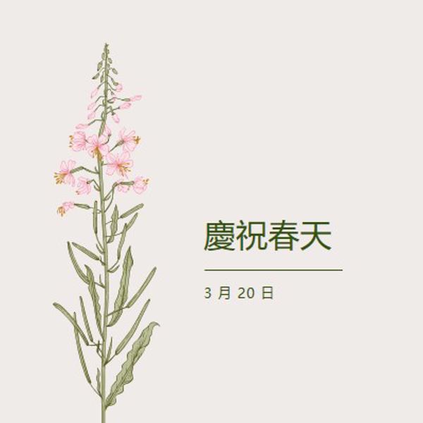 慶祝春天 white vintage-botanical