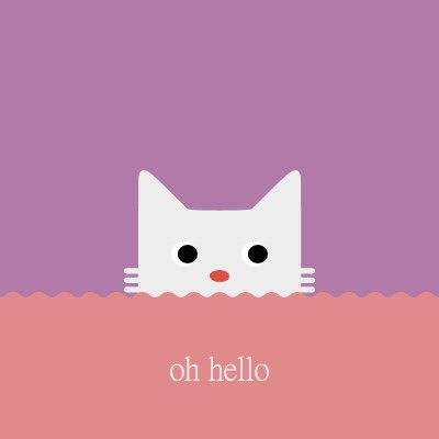 匢，您好 red cute,simple,cat,neutral,bright,fun