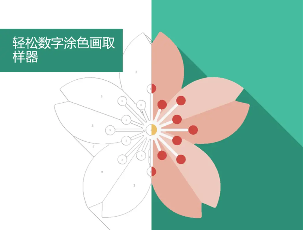 简易的数字涂色画取样器 modern simple