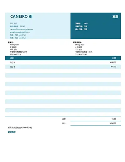 基础发票 modern simple