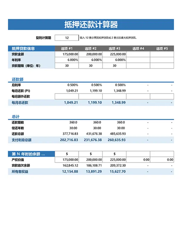 抵押还款计算器 modern simple