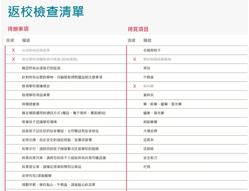 返校檢查清單 modern simple
