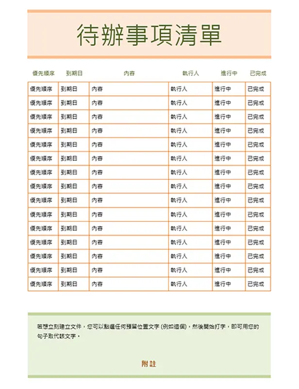 待辦事項清單