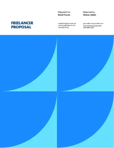 Freelancer proposal blue modern geometric linear