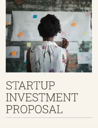 Simple startup investment proposal brown modern simple