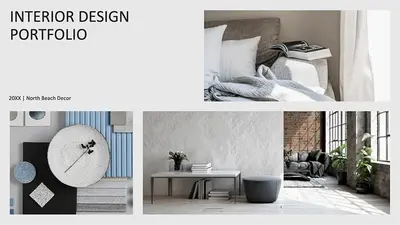Modern interior design portfolio gray modern simple